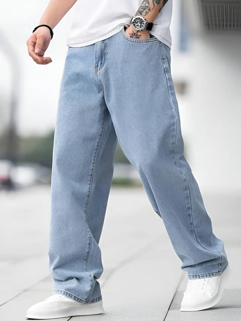 Men's Loose Fit Mid Rise Jeans